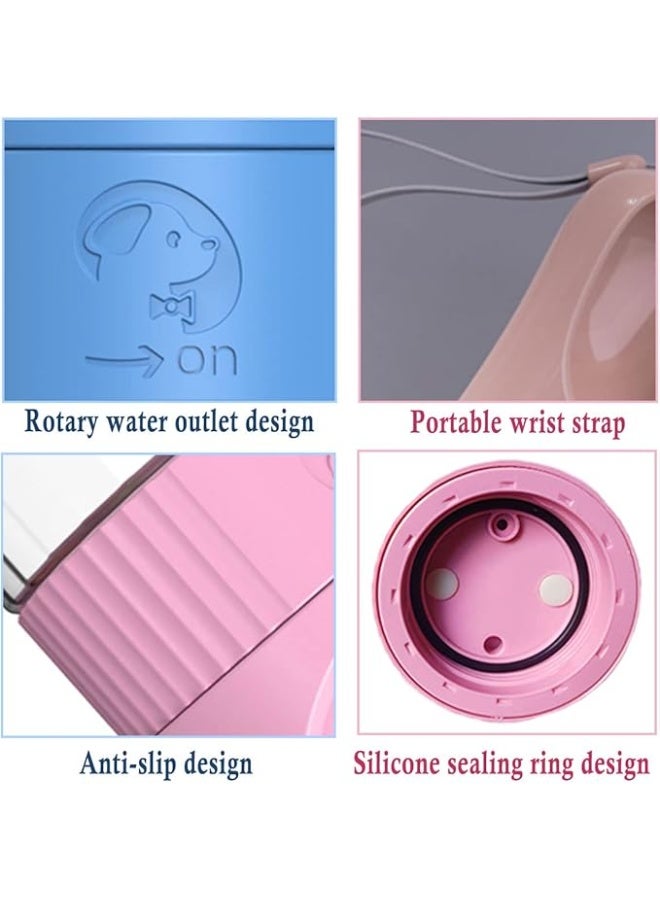 زجاجة ماء للكلاب، موزع ماء محمول مانع للتسرب مع وعاء للشرب، مناسب للمشي والتنزه والرحلات الخارجية، لون أزرق - Image 4