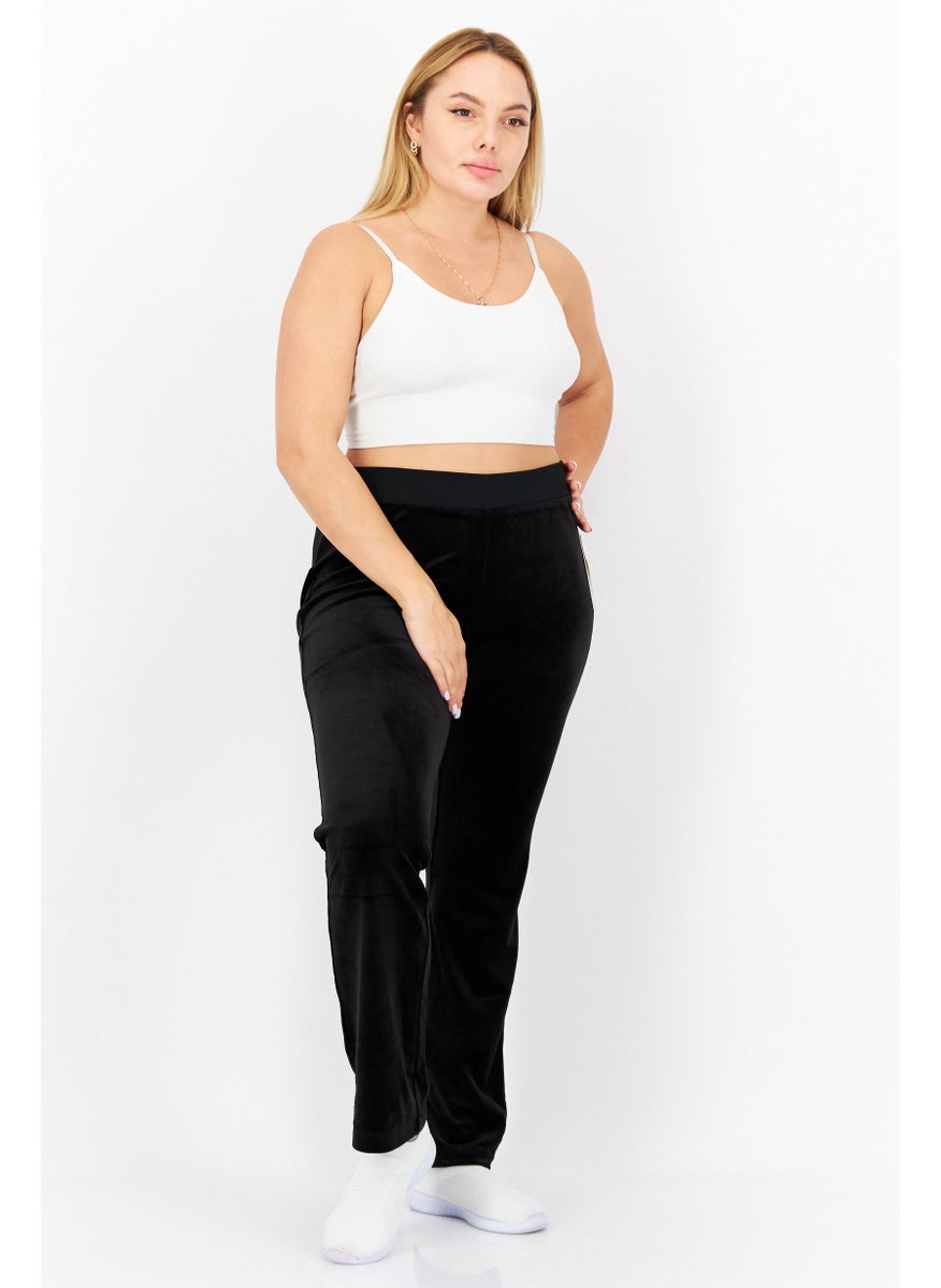 Juicy Couture - Women Textured Pull-On Palazzo Pants, Black - Image 1