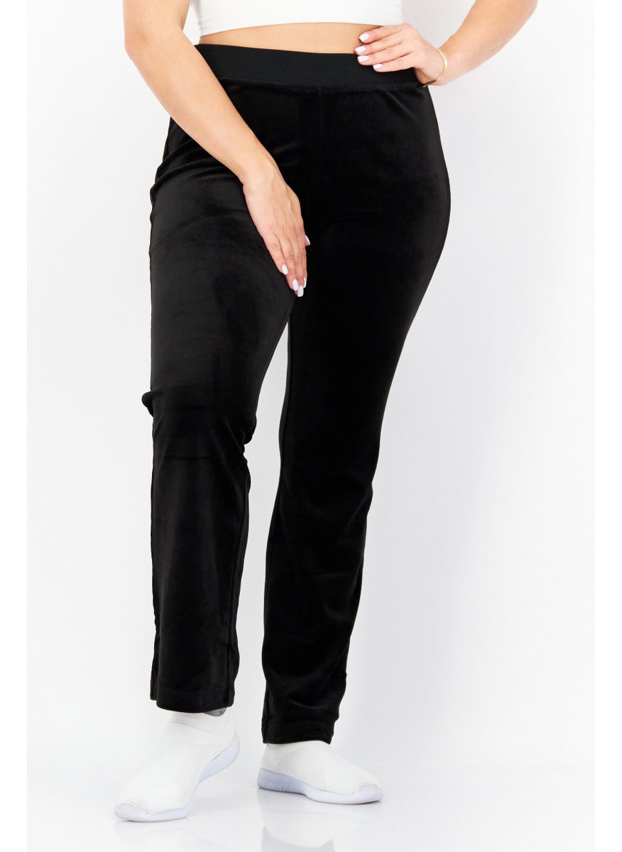 Juicy Couture - Women Textured Pull-On Palazzo Pants, Black - Image 1
