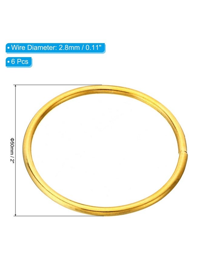 PATIKIL 2 Inch Dream Catcher Rings 6 Pcs Metal Macrame Wreath Floral Round Ring Hoop For Christmas Decor Home Car Diy Craft Wedding Wall Hanging Decorations Gold  - Image 2