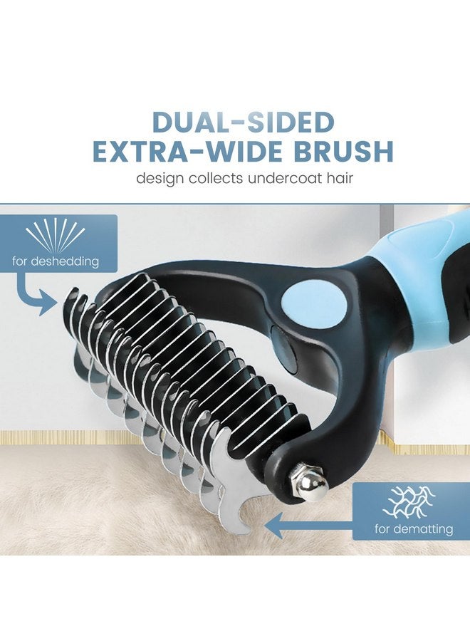 Generic Cat Brush Dog Brush for Shedding,Pet Grooming Brush,Dematting Deshedding Brush Dogs Shedding Tool for Long matted Haired Pets,Dogs &Cats-Safe and Effective Dematting Comb, Large, blue - Image 1