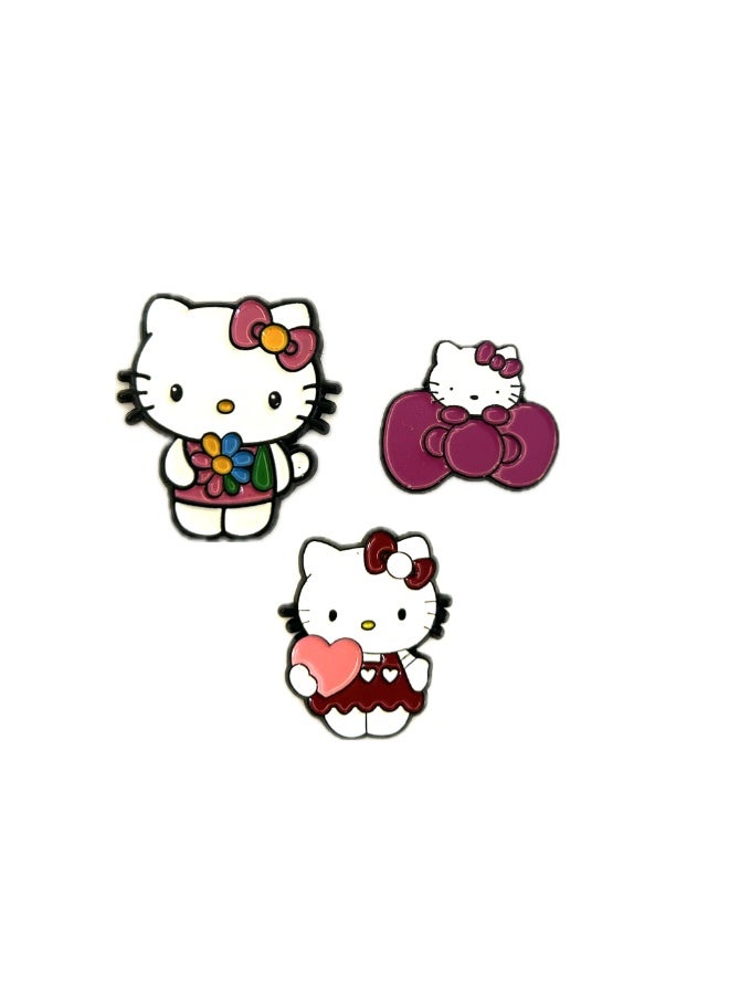 Hello Kitty 3 pieces of Metal stickers - Hello Kitty Stickers - Premium Quality Metal for Mobile, Laptop, Backpacks and more - Image 1