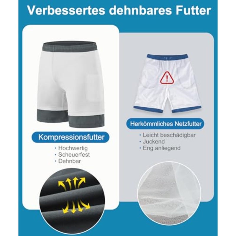 Men's swim trunks for beach and pool use, polyester-spandex blend, navy blue, quick-dry with zipper pockets and compression liner - Image 3