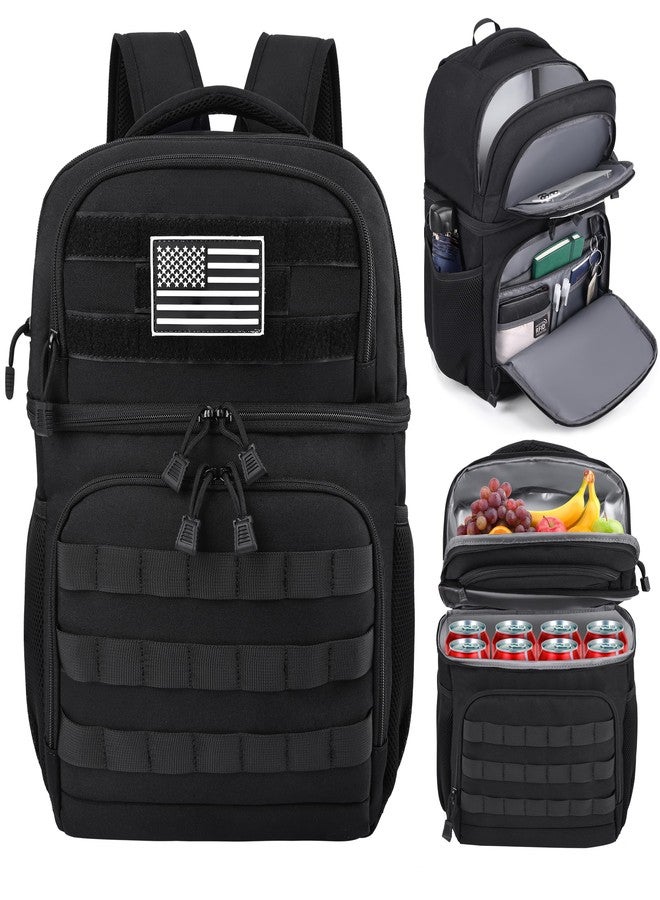 MOZETO Lunch Backpack for Men, Tactical Inspired Double Deck Cooler Backpack Insulated Leakproof RFID Lunchbox for Work - Image 1