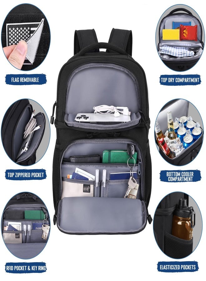 MOZETO Lunch Backpack for Men, Tactical Inspired Double Deck Cooler Backpack Insulated Leakproof RFID Lunchbox for Work - Image 4
