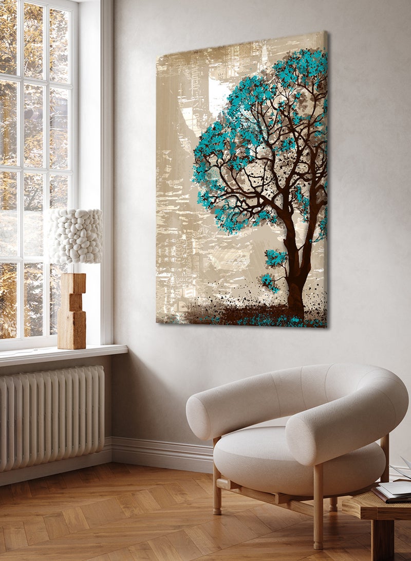لوحة كانفاس على إطار خشبي بتصميم فن تجريدي شجرة - Image 2