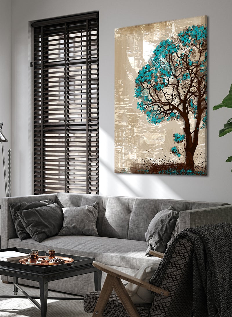 لوحة كانفاس على إطار خشبي بتصميم فن تجريدي شجرة - Image 3