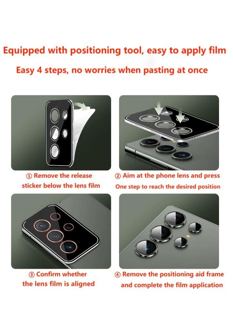 Generic - Camera Lens Glass Protector With Ring For Samsung Galaxy S24 Ultra - Black - Image 1