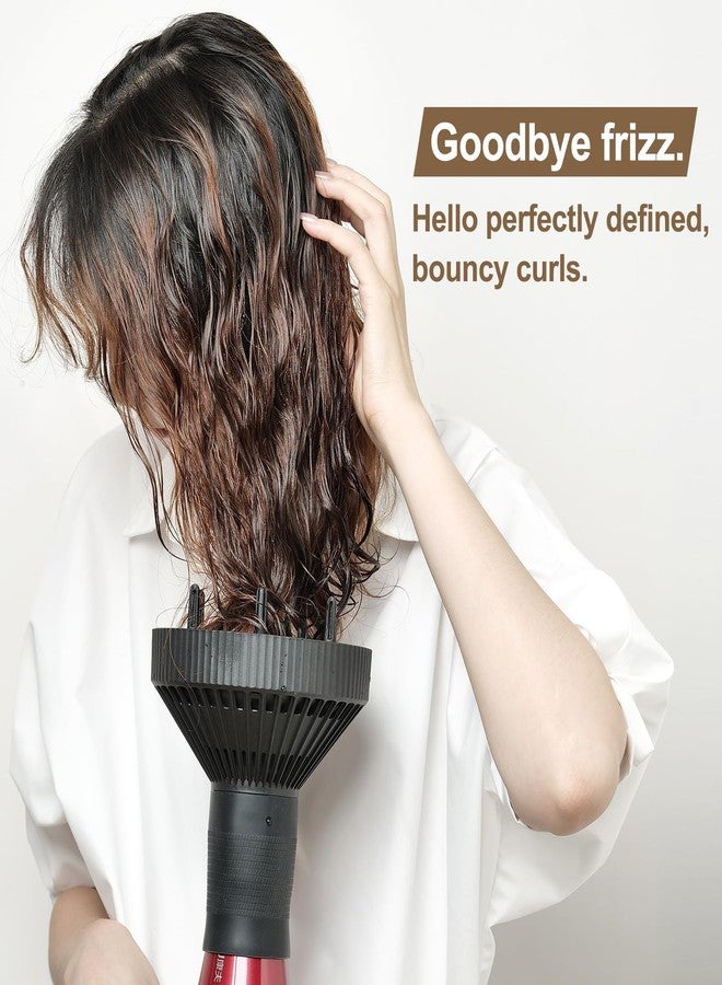 PERFEHAIR Hair Diffuser for Curly Hair, Professional Salon Frizz-Free Fast Blow Dry Diffuser Attachment with 1.57"-2" Nozzle, Black - Image 2