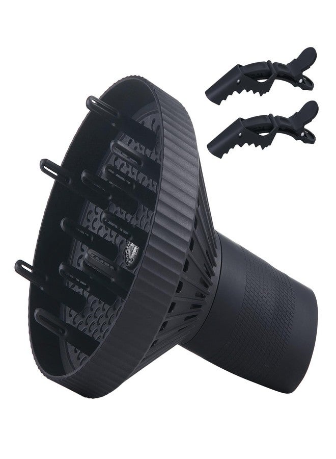 PERFEHAIR Hair Diffuser for Curly Hair, Professional Salon Frizz-Free Fast Blow Dry Diffuser Attachment with 1.57"-2" Nozzle, Black - Image 1
