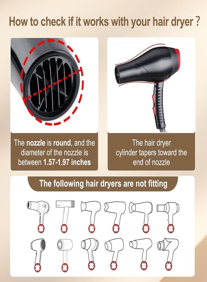 PERFEHAIR Hair Diffuser for Curly Hair, Professional Salon Frizz-Free Fast Blow Dry Diffuser Attachment with 1.57"-2" Nozzle, Black - Image 3