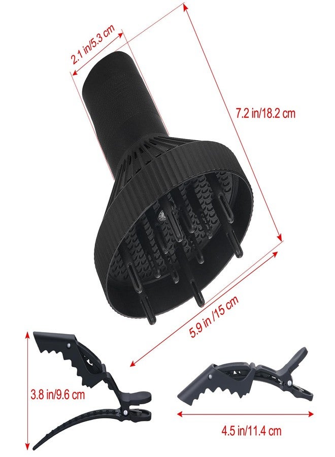 PERFEHAIR Hair Diffuser for Curly Hair, Professional Salon Frizz-Free Fast Blow Dry Diffuser Attachment with 1.57"-2" Nozzle, Black - Image 5