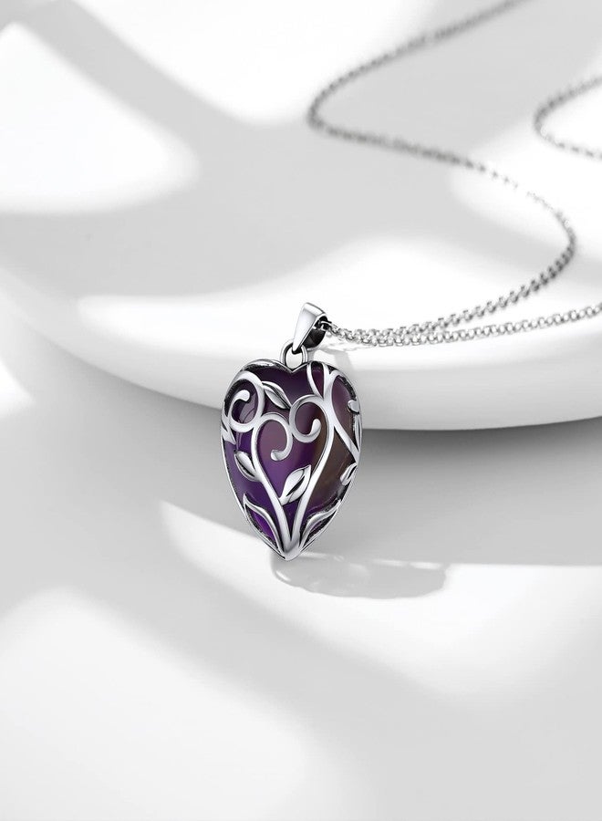 Bestyle Celtic Flower Knot Wrap Heart Nature Amethyst Necklace Healing Crystal Necklaces, February Birthstone Celtic Heart Pendant for Women Grils, Birthday Mother's Day Jewelry Gifts, Sterling - Image 4