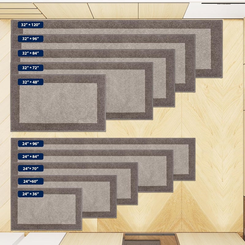 DOMUSTEX Machine Washable Kitchen Rug 24" x 36", Non Slip Kitchen Mat for Floor, Absorbent Entrance Throw Rug for Bedroom, Hallway, Bathroom, Door - Image 5
