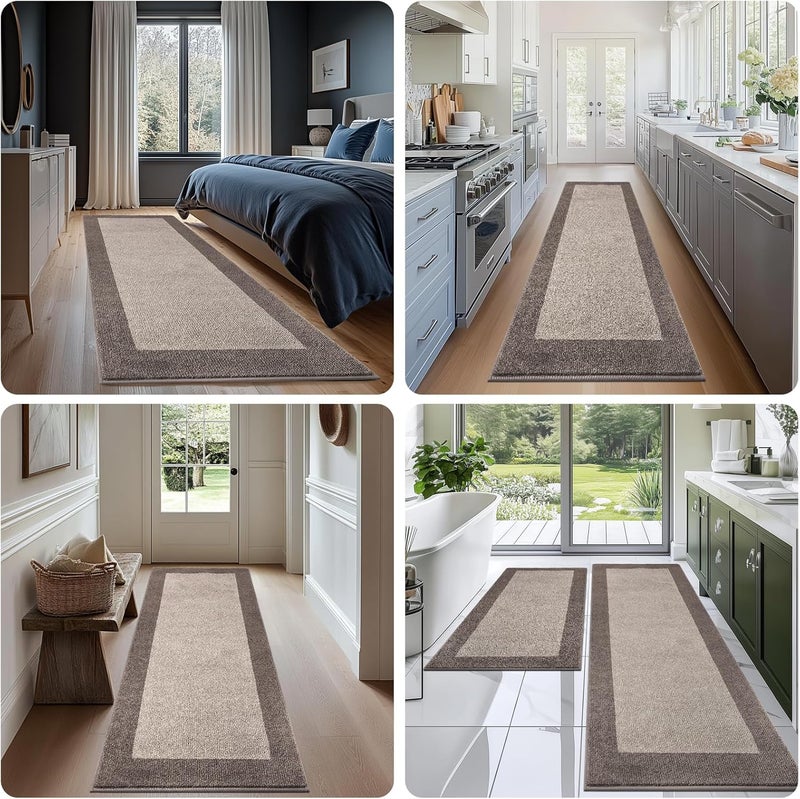 DOMUSTEX Machine Washable Kitchen Rug 24" x 36", Non Slip Kitchen Mat for Floor, Absorbent Entrance Throw Rug for Bedroom, Hallway, Bathroom, Door - Image 4