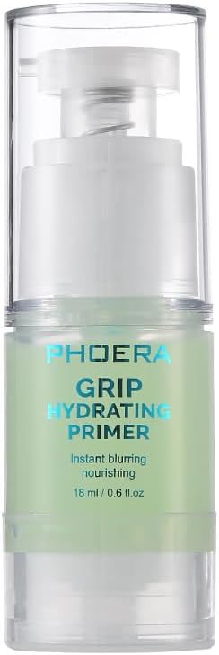 Phoera Grip Hydrating Makeup Primer LongLasting Dewy Finish Grips Makeup for 12H Hydrating Face Primer with Hyaluronic Acid Niacinamide Portulaca Oleracea Smooth Lightweight for All Skin Types