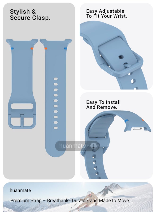 huanmate Samsung Galaxy Watch 8 Classic 46mm Soft Silicone Replacement Strap - High Quality, Lightweight, Stylish & Durable - Easy Installation - Replacement Strap for Samsung Galaxy Watch 8 Classic 46mm - Image 5