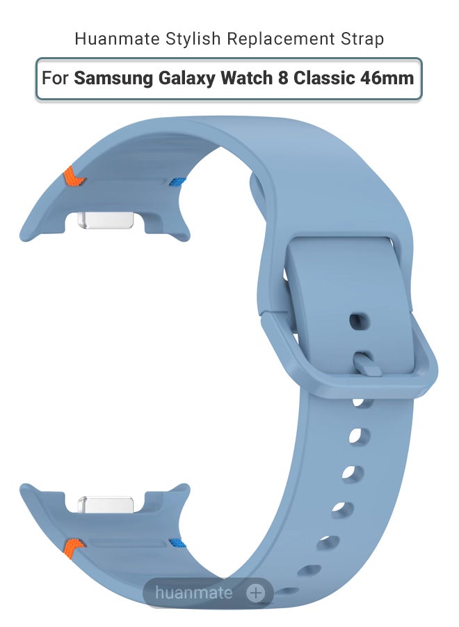 huanmate Samsung Galaxy Watch 8 Classic 46mm Soft Silicone Replacement Strap - High Quality, Lightweight, Stylish & Durable - Easy Installation - Replacement Strap for Samsung Galaxy Watch 8 Classic 46mm - Image 1