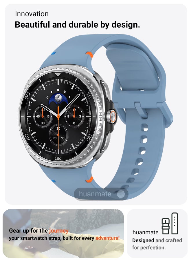 huanmate Samsung Galaxy Watch 8 Classic 46mm Soft Silicone Replacement Strap - High Quality, Lightweight, Stylish & Durable - Easy Installation - Replacement Strap for Samsung Galaxy Watch 8 Classic 46mm - Image 2