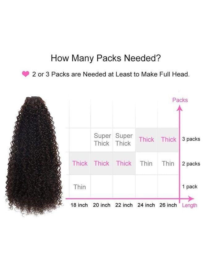 BHF 26 inch Kinky Curly Clip In Hair Extension, 140g Double Weft Full Head Heat Resistance Synthetic Hair Extension For Women 7pieces (#4-Curly) - Image 5