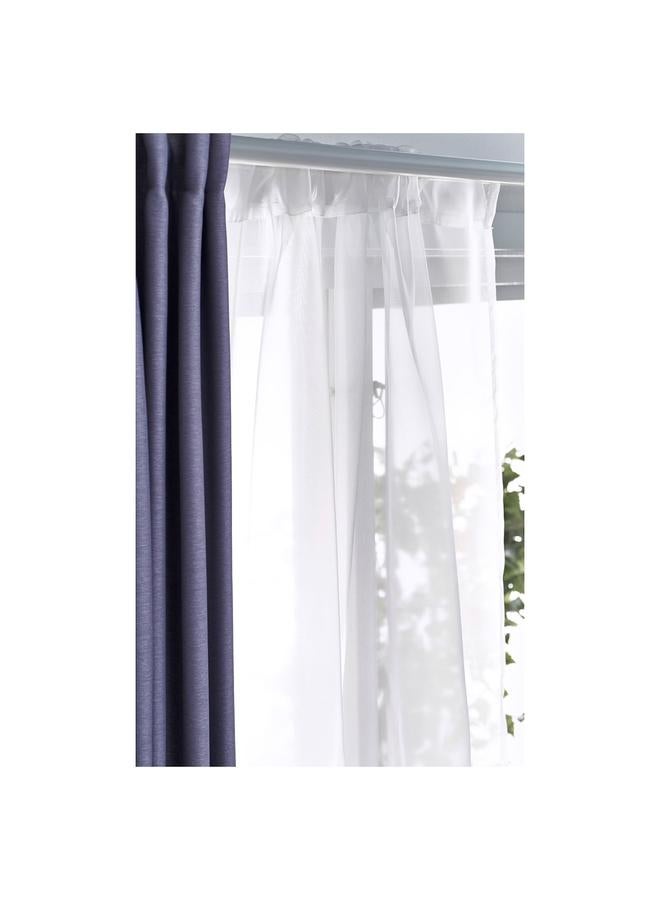 erorex Sheer Curtains, 1 Pair, White, 145X300 Cm - Image 4