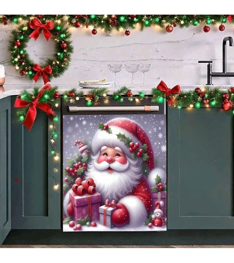 2D Flat Santa Claus Gift Magnet Christmas Themed Holiday Decoration For Dishwashers Washing Machines Refrigerators And Doors Suitable For Kitchen Office Bedroom - Image 2