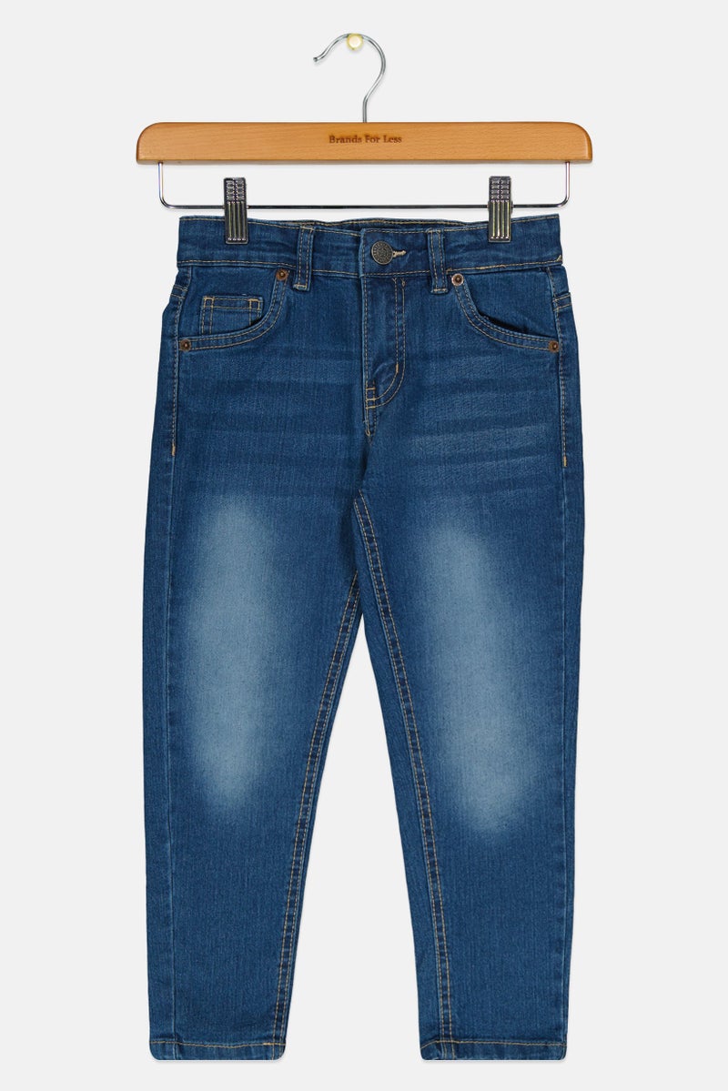 Overkids Kids Girl Washed Stretchable Denim, Blue  - Image 1