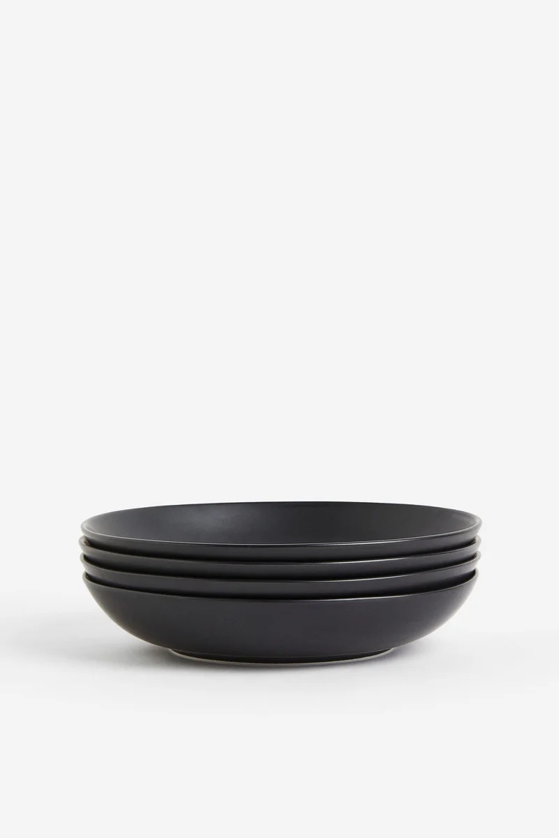 H&M 4-Pack Deep Porcelain Plates