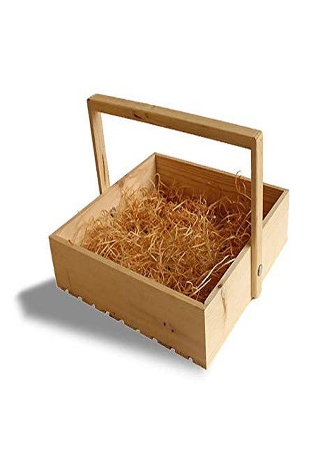 KHUSHA CREATIONS Square Pinewood Hamper Basket with Handle/Gift Packing Basket/Gift Hamper Basket, Baby Shower Gifting, Diwali Dry Fruit Hamper, Wedding Return Gift Trays (Large(10 * 10inches)) - Image 1