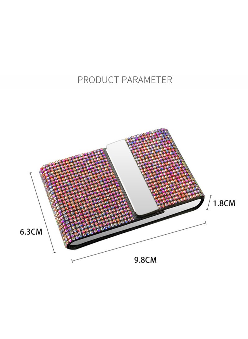 Bling Rhinestone Card Holder, Crystal Diamond Credit Card & Driver License Case,  Business Card Organizer with Metal Clip, Luxury Bling Wallet for Women - Image 2