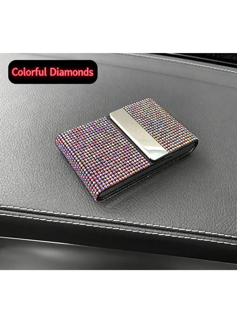 Bling Rhinestone Card Holder, Crystal Diamond Credit Card & Driver License Case,  Business Card Organizer with Metal Clip, Luxury Bling Wallet for Women - Image 1