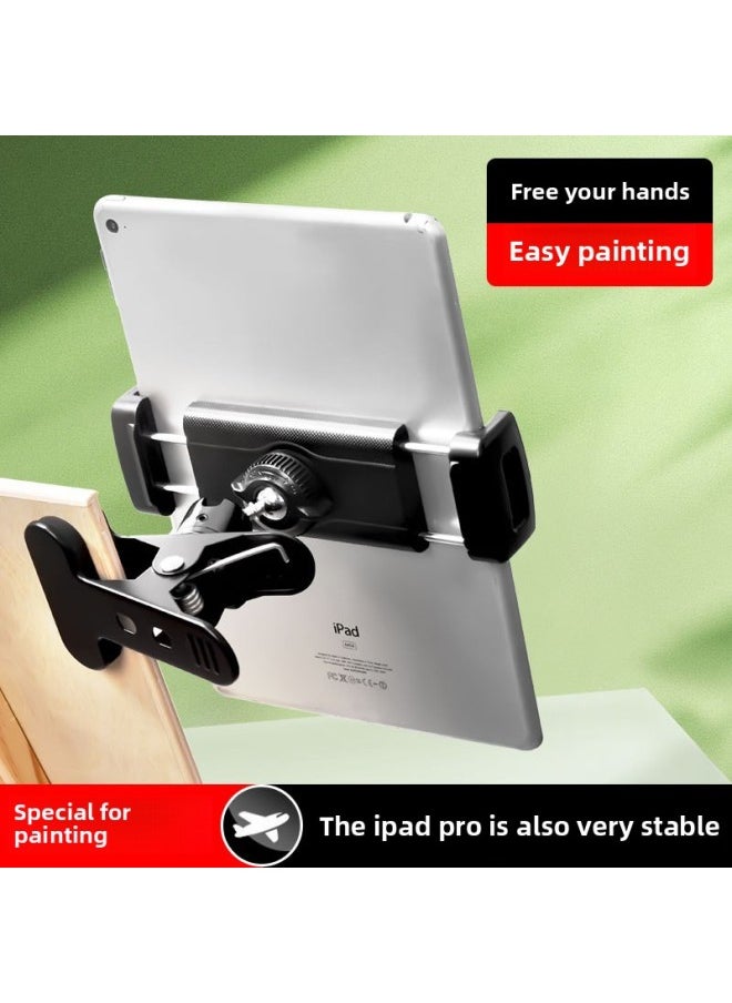Generic - Tablet Plate Clip Bracket Art Student IPad Special Clip 1/4 Interface Support Frame Drawing Board Computer Hanger Lazy Man Matching-Color:Extra Large Flat Clip + 7 Type Base - Image 1