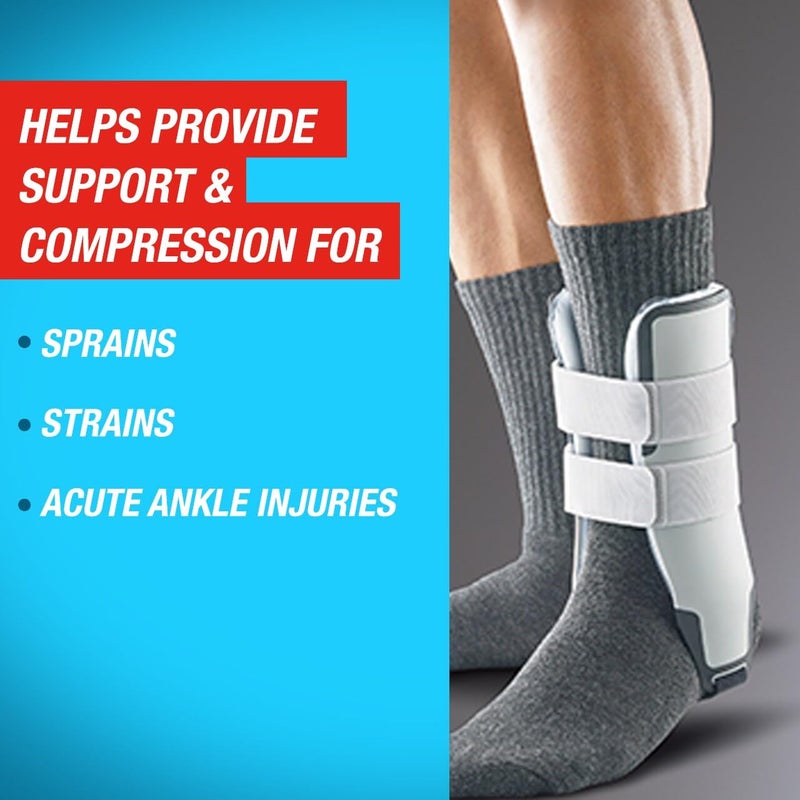 ACEâ„¢ Brand Adjustable Stirrup Ankle Brace, Left or Right Firm Support Ankle Brace for Sprained Ankles and Injury Recovery, Features Pre-Inflated and Adjustable Air Cells for Improved Comfort - Image 4