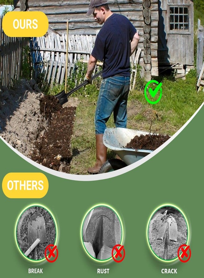 ABtool Black Square Garden Spade with Long Handle - Image 5