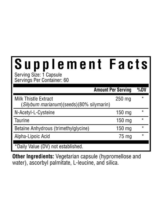Seeking Health ; Liver Nutrients ; 60 Vegetarian Capsules ; Milk Thistle Nac & Tmg Supplement ; Liver Detox Cleanse  - Image 3