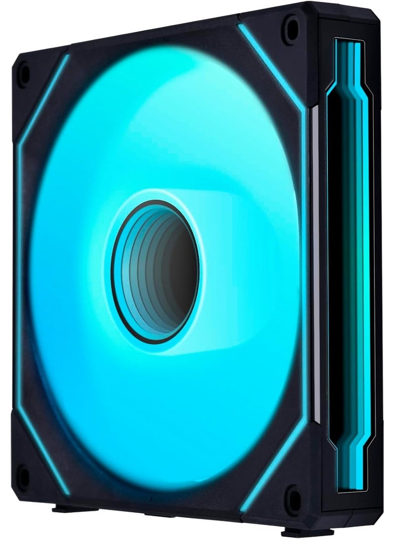 LIAN LI UNI FAN SL-Infinity Reverse 140mm ARGB PWM Case Fan, 1600RPM, 71.6CFM Airflow, 2.95mmH₂O Static Pressure, Infinity Mirror RGB, Fluid Dynamic Bearing, Modular Daisy-Chain, L-Connect 3 Compatible, Black | 14RSLIN1B - Image 2