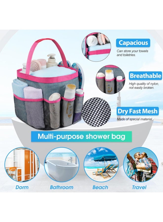 Attmu Mesh Shower Caddy Portable for College Dorm Room Essentials with 8 Pockets, Hanging Shower Caddy Dorm Basket, Quick Dry Shower Bag for Bathroom - Image 4