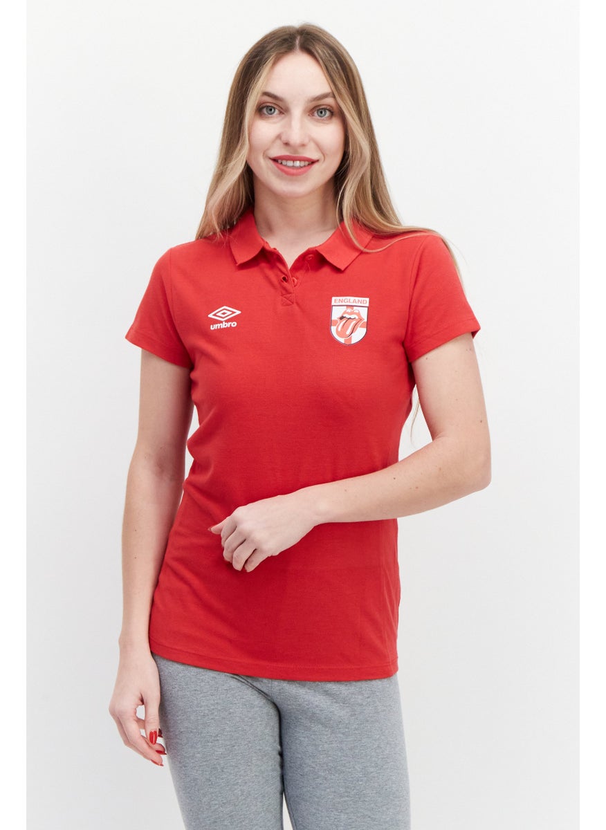 umbro Women Sportswear Fit Short Sleeve Training Polo Shirt , Red  - Image 1