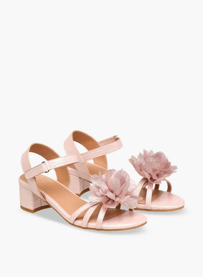 سيليست Girls Block Heel Ankle Strap Sandals Ramadan Collection
