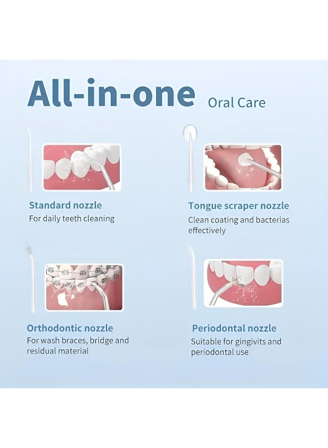 Oral 380ml Cordless Portable Oral Irrigator in CLASSIC WHITE | IPX7 Waterproof Water Flosser with 4 Jet Tips, 3 Cleaning Modes & Type-C Fast Charging - Image 4