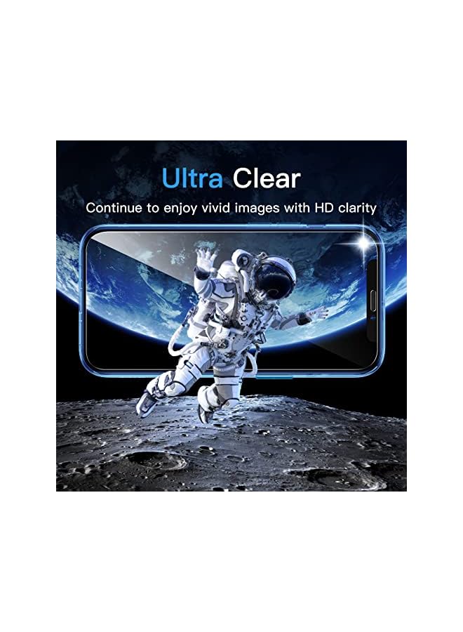 Jetech 3 In 1 Case For Iphone 12 6.1-Inch, With 2-Pack Screen Protector And 2-Pack Camera Lens Protector, Full Coverage Tempered Glass Film, Shockproof Bumper Phone Cover (Navy) - Image 4