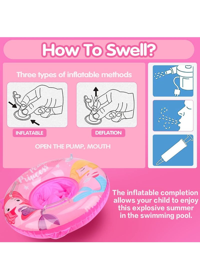 Baby Swimming Ring, Unicorn Float Swimming Inflatable Ring Helps Baby Learn to Swim and Kick for Kids the Age Of 3-72 Months Pink