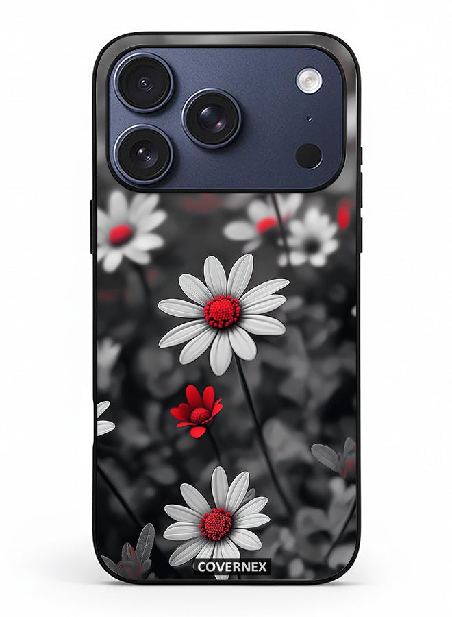 Covernex Apple iPhone 17 Pro Protective Case Cover Printed Featuring Midnight Daisies Set of Flowers - Image 2