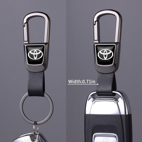 BFIVEANTE leather car keychain set for Toyota, Corolla, RAV4, Highlander men and women family present keychain key ring lanyard accessories (black) - Image 2