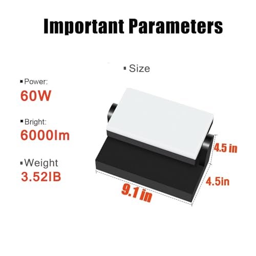 Juyace 60W LED Flood Lights Outdoor Wall Pack Light No photocell Lighting Fixtures for House 360° Rotational 6000lm 5000K IP65 Waterproof Modern Security Floodlights for Above Garagee - Image 2