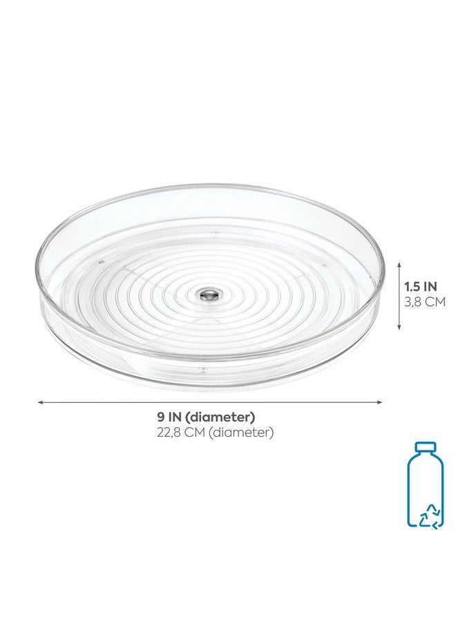 InterDesign iDesign Recycled Plastic Lazy Susan Turntable Organizer, The Linus Collection - 9” x 1.75”, Clear - Image 2