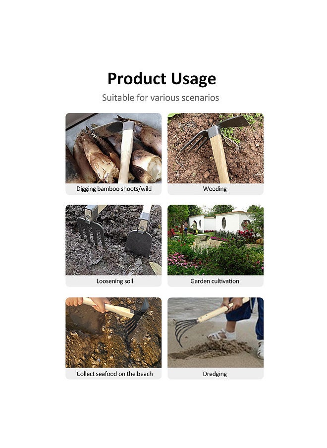 Generic - Hoe With Short Wooden Handle, Handheld Garden Dig Soil Tool, Great for Loosening or Weeding Soil - Image 1
