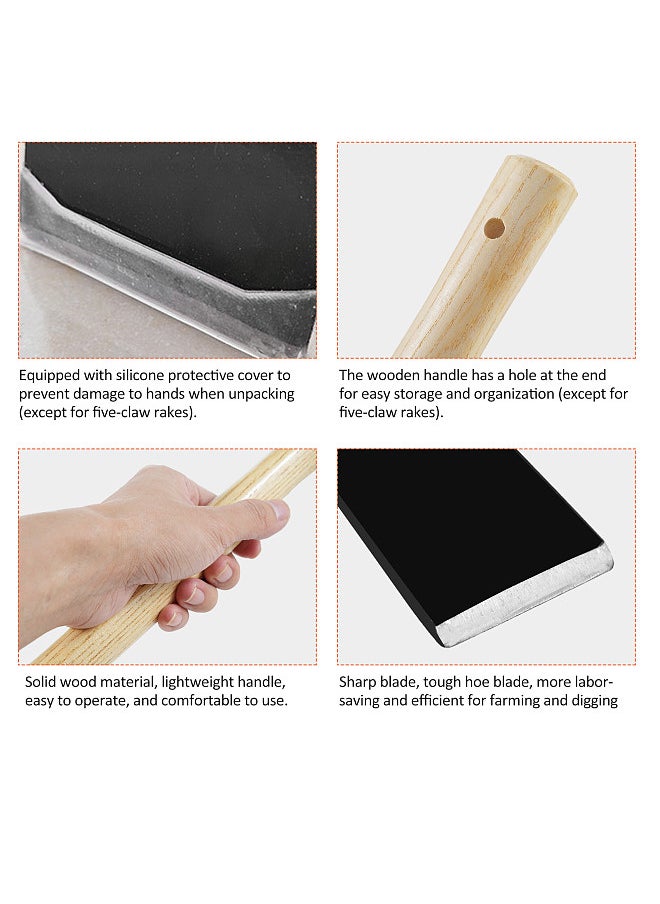 Generic - Hoe With Short Wooden Handle, Handheld Garden Dig Soil Tool, Great for Loosening or Weeding Soil - Image 1