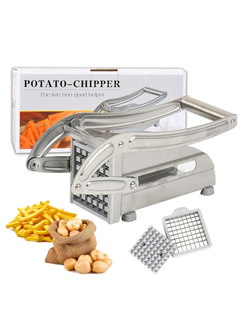 SUPREMIUM - French Fries Cutter Machine – Stainless Steel 2-Blade Commercial French Fry Potato Chipper & Vegetable Slicer, Multi-Function Potato Chopper for Home, Restaurant, Fruits, Veggie Slicer Chipp - Image 1