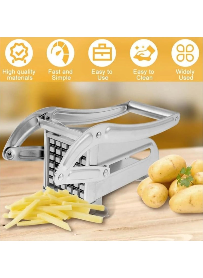 SUPREMIUM - French Fries Cutter Machine – Stainless Steel 2-Blade Commercial French Fry Potato Chipper & Vegetable Slicer, Multi-Function Potato Chopper for Home, Restaurant, Fruits, Veggie Slicer Chipp - Image 1